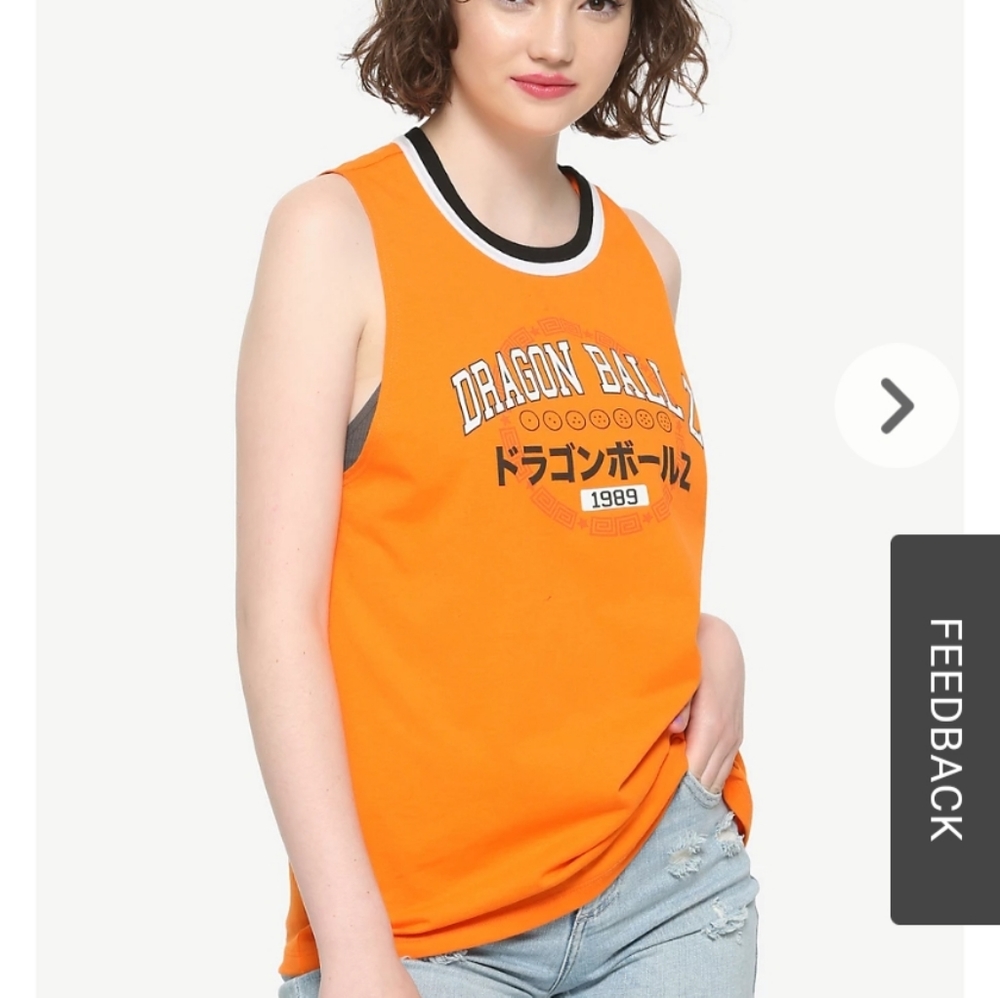 Gently Used Size M Girls DBZ Orange Tank